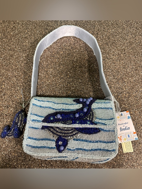 Handcrafted in India Handbags - NEW RELEASE Blue Whale Beaded Shoulder Bag India Viral Beaded Bag Charm NWT